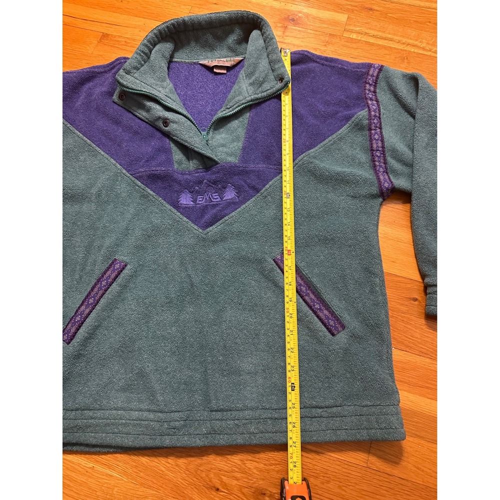 Vintage EMS Eastern Mountain Sports Fleece Pullover Teal Purple Mens Medium - Picture 11 of 12